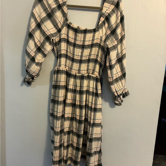 Madewell Plaid Half Sleeve Dress Size Medium - Picture 2 of 8